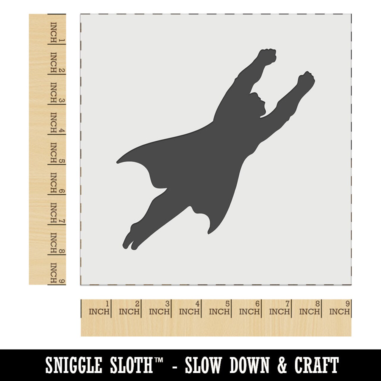 Super Hero Man Flying with Arms Out Wall Cookie DIY Craft Reusable Stencil